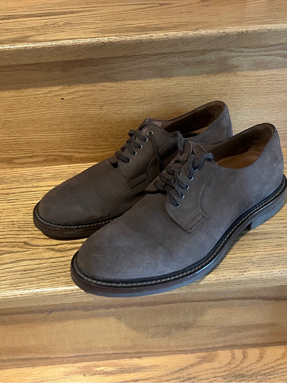Aquatalia Men's Gray-Brown Suede Derby Shoes size 9